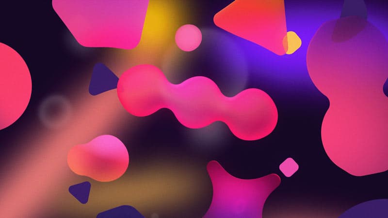 Abstract image featuring bright pink and purple shapes against a dark background, representing the complex and overlapping mental health effects of long Covid.